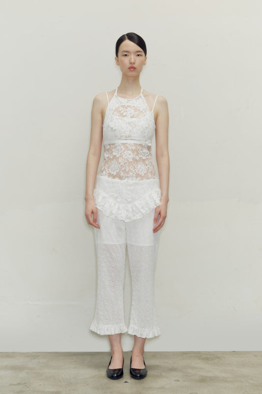 zhuu da. Low-rise lace pants