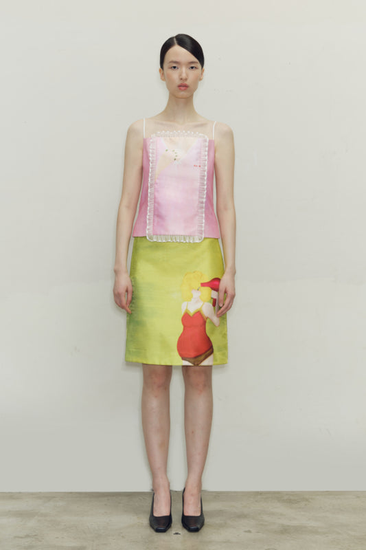 zhuu da.  Button-wrap skirt